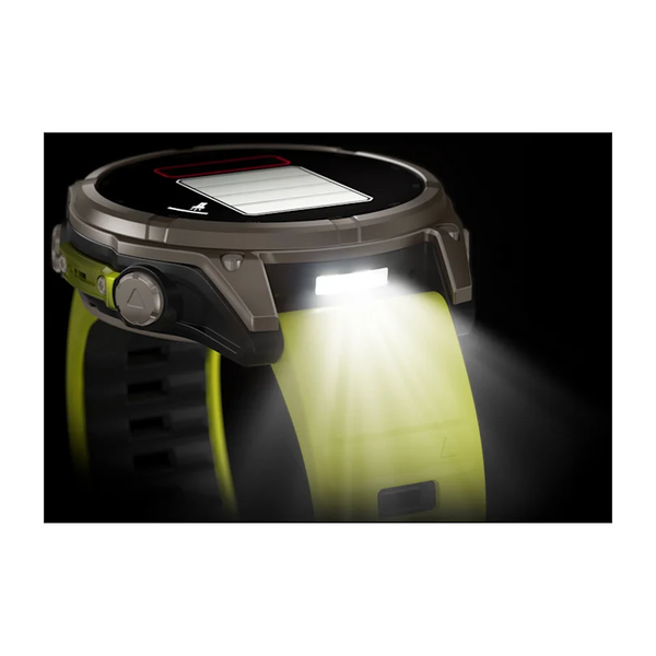 Garmin Fenix 8 &ndash; 47 mm Solar Sapphire Titanium with Amp Yellow/Graphite Silicone Band 010-02906-20 фото