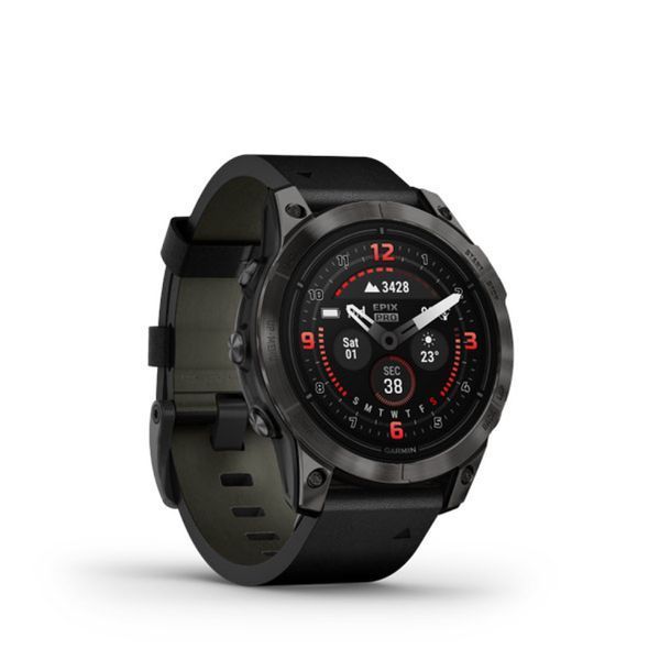 Garmin Epix Pro (Gen 2) &ndash; Sapphire Edition | 47 mm with Black Leather Band 010-02803-30 фото