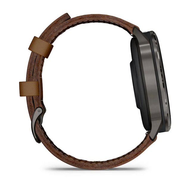 Garmin Venu 4 &ndash; 45 mm Slate with Black Silicone Band and Brown Leather Band 010-03014-03 фото