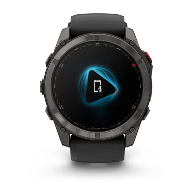 Garmin Fenix 8 Pro &ndash; 51 mm, AMOLED Sapphire, Carbon Gray DLC Titanium with Black/Pebble Gray Silicone Band 010-03199-00 фото