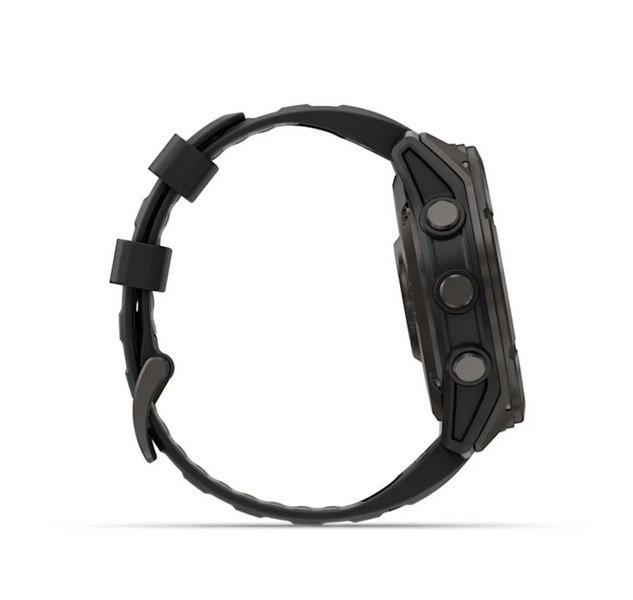 Garmin Fenix 8 Pro &ndash; 51 mm, AMOLED Sapphire, Carbon Gray DLC Titanium with Black/Pebble Gray Silicone Band 010-03199-00 фото