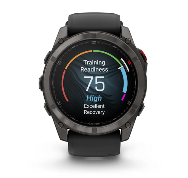 Garmin Fenix 8 Pro &ndash; 51 mm, AMOLED Sapphire, Carbon Gray DLC Titanium with Black/Pebble Gray Silicone Band 010-03199-00 фото