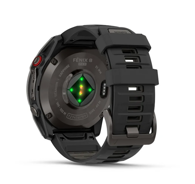 Garmin Fenix 8 Pro &ndash; 51 mm, AMOLED Sapphire, Carbon Gray DLC Titanium with Black/Pebble Gray Silicone Band 010-03199-00 фото