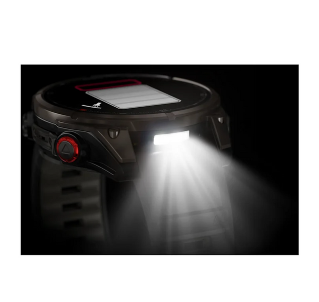 Garmin Fenix 8 Pro &ndash; 47 mm, AMOLED Sapphire, Carbon Gray DLC Titanium with Black/Pebble Gray Silicone Band 010-03198-00 фото