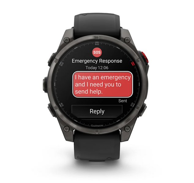 Garmin Fenix 8 Pro &ndash; 47 mm, AMOLED Sapphire, Carbon Gray DLC Titanium with Black/Pebble Gray Silicone Band 010-03198-00 фото