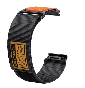 Ремінець нейлоновий тактичний 26 mm QuickFit - Black Orange 21042133 фото