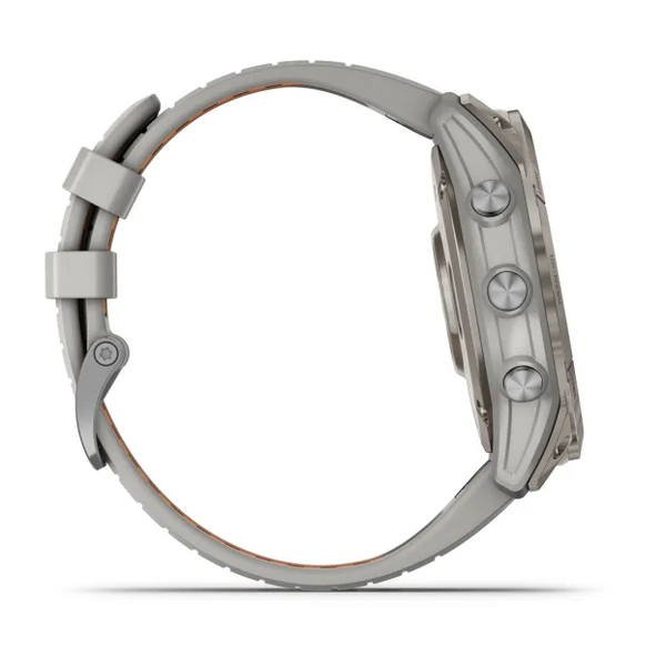Garmin Fenix 7X Pro &ndash; Sapphire Solar Edition Titanium with Fog Gray/Ember Orange Band 010-02778-14 фото